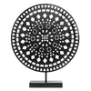 Black Rustic Metal Medallion Figurine